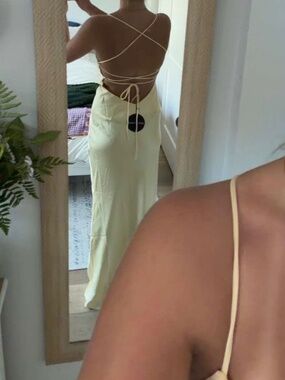 White Fox It's Not the Same Maxi Dress Lemon (S) NWT